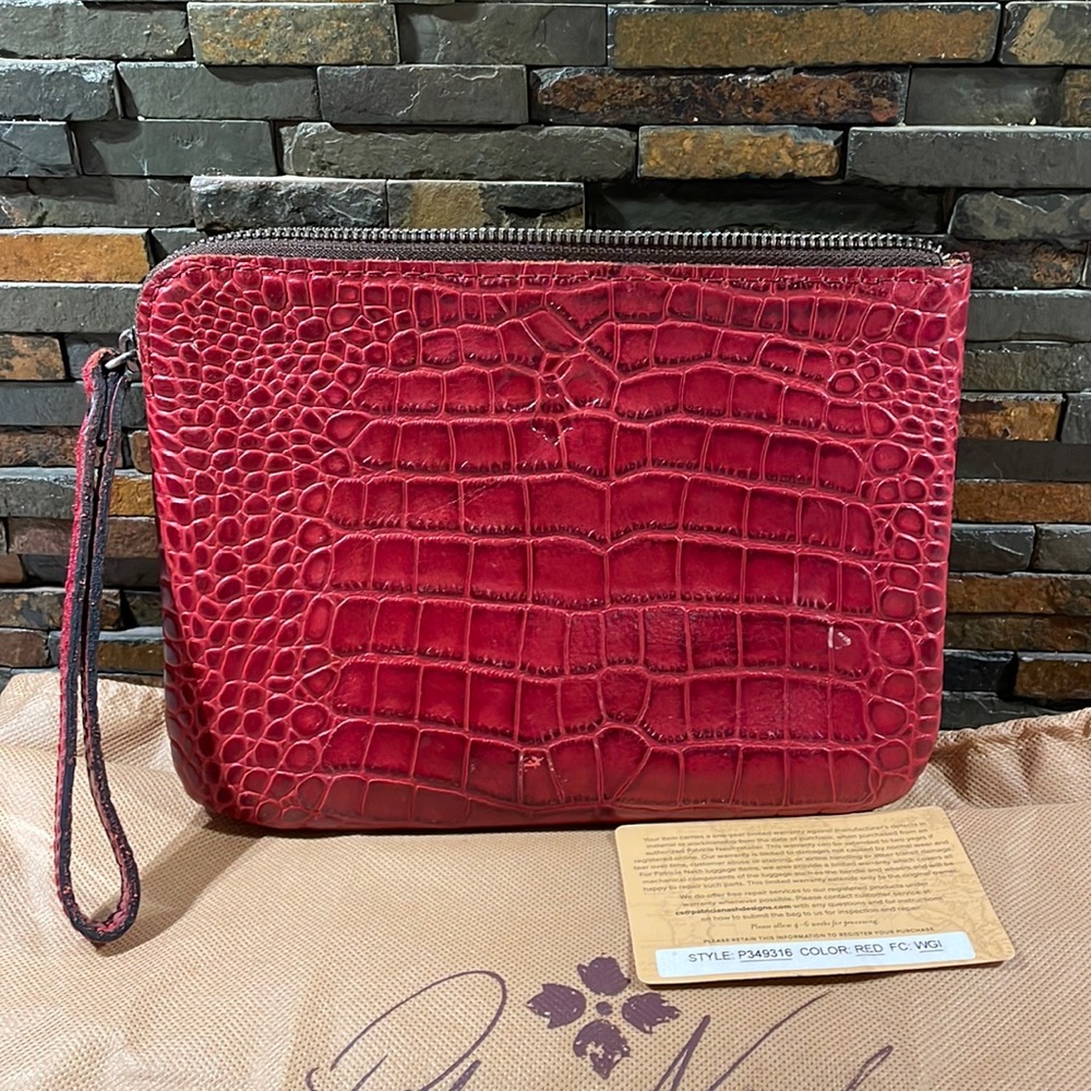 Patricia Nash Cassini Red leather Wristlet